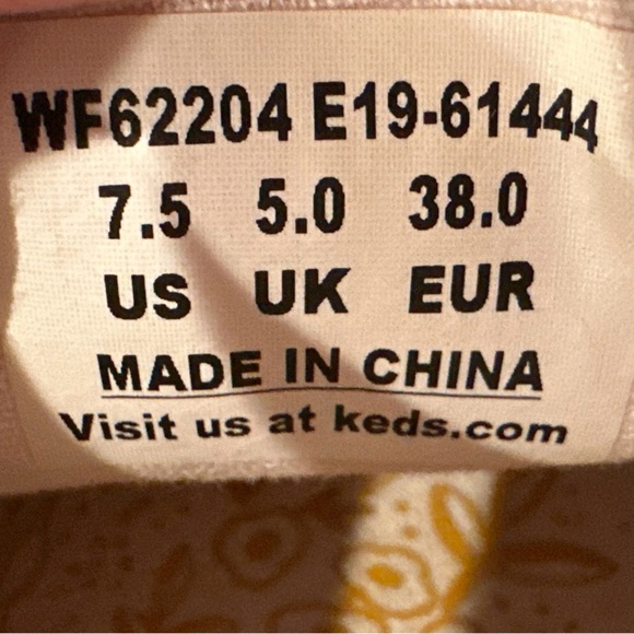 Keds X Rifle Paper Co Champion Garden Party Pink Floral Lace Up Sneakers 7.5 - Picture 15 of 15